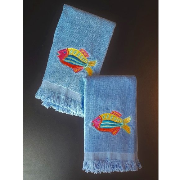 🐟 Pair of Fishy Guest Towels, NWOT 🐟 - Picture 5 of 10